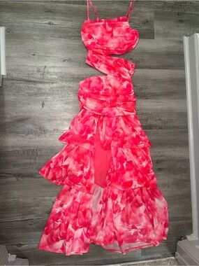 Summer Maxi Dress with Slit and Side Cutouts